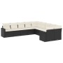 Set de sofás de jardín 10 pzas cojines ratán sintético negro de , Sofás modulares de exterior - Ref: Foro24-3251843, Precio: ...