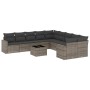 Set de sofás de jardín 11 pzas y cojines ratán sintético gris de , Sofás modulares de exterior - Ref: Foro24-3251857, Precio:...