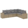 Garden sofa set with 6-piece synthetic rattan beige cushions by , Garden sets - Ref: Foro24-3222608, Price: 454,81 €, Discoun...