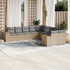 Garden sofa set with beige cushions, 10 pieces, made of synthetic rattan. by , Garden sets - Ref: Foro24-3223108, Price: 716,...