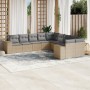 Garden sofa set with beige cushions, 10 pieces, made of synthetic rattan. by , Garden sets - Ref: Foro24-3223108, Price: 692,...