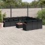 Garden sofa set 12 pieces with black synthetic rattan cushions by , Garden sets - Ref: Foro24-3258835, Price: 771,92 €, Disco...