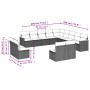 Set of garden sofas with 13 pieces of gray synthetic rattan cushions by , Garden sets - Ref: Foro24-3258889, Price: 802,06 €,...