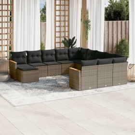 Garden sofa set 12 pieces with gray synthetic rattan cushions by , Garden sets - Ref: Foro24-3258987, Price: 775,79 €, Discou...