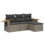 Set de sofás de jardín 4 pzas y cojines ratán sintético gris de , Conjuntos de jardín - Ref: Foro24-3259148, Precio: 290,11 €...