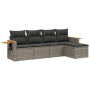 Garden sofa set with 5-piece synthetic rattan gray cushions by , Garden sets - Ref: Foro24-3259162, Price: 347,22 €, Discount: %