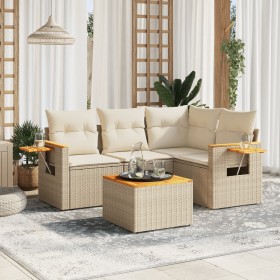 Garden sofa set with 5-piece synthetic rattan beige cushions by , Garden sets - Ref: Foro24-3259181, Price: 396,71 €, Discoun...