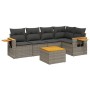 6-piece garden furniture set with gray synthetic rattan cushions by , Garden sets - Ref: Foro24-3259197, Price: 419,42 €, Dis...