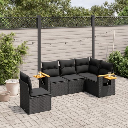 5-piece garden furniture set with black synthetic rattan cushions by , Garden sets - Ref: Foro24-3259213, Price: 375,57 €, Di...