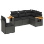 Set de muebles de jardín 5 pzas y cojines ratán sintético negro de , Conjuntos de jardín - Ref: Foro24-3259213, Precio: 375,5...