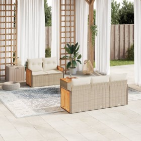 Set Gartensofas mit Kissen 6 Stück synthetisches Rattan beige von , Gartensets - Ref: Foro24-3259867, Preis: 504,99 €, Rabatt: %