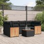 7-teiliges Garten-Esszimmerset und Kissen synthetisches Rattan schwarz von , Gartensets - Ref: Foro24-3259878, Preis: 475,09 ...