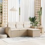 Garden sofa set with 4-piece synthetic rattan beige cushions by , Garden sets - Ref: Foro24-3253605, Price: 336,33 €, Discoun...