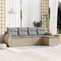 Garden sofa set with 5-piece synthetic rattan beige cushions by , Garden sets - Ref: Foro24-3253626, Price: 353,31 €, Discoun...