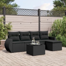 6-piece garden sofa set with black synthetic rattan cushions by , Garden sets - Ref: Foro24-3253632, Price: 395,69 €, Discoun...