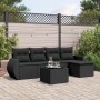 Set aus 6-teiligen Gartensofas und Kissen Kunstrattan schwarz von , Gartensets - Ref: Foro24-3253632, Preis: 395,69 €, Rabatt: %