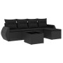 Set aus 6-teiligen Gartensofas und Kissen Kunstrattan schwarz von , Gartensets - Ref: Foro24-3253632, Preis: 395,69 €, Rabatt: %