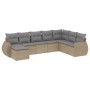 Garden sofa set with beige cushions, 8 pieces, PE rattan. by , Garden sets - Ref: Foro24-3254096, Price: 553,03 €, Discount: %