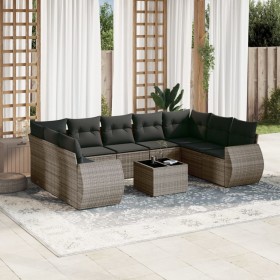 Garden sofa set 10 pieces with gray synthetic rattan cushions by , Garden sets - Ref: Foro24-3254147, Price: 663,99 €, Discou...