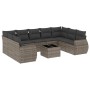 Garden sofa set 10 pieces with gray synthetic rattan cushions by , Garden sets - Ref: Foro24-3254147, Price: 696,78 €, Discou...