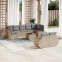 Set Gartensofas mit beigen Kissen 10 Stück synthetisches Rattan von , Gartensets - Ref: Foro24-3254166, Preis: 754,58 €, Raba...