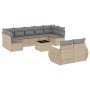 Set Gartensofas mit beigen Kissen 10 Stück synthetisches Rattan von , Gartensets - Ref: Foro24-3254166, Preis: 754,58 €, Raba...