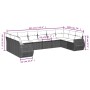 Set Gartensofas 10 Stück Kissen synthetisches Rattan schwarz von , Gartensets - Ref: Foro24-3254203, Preis: 598,67 €, Rabatt: %