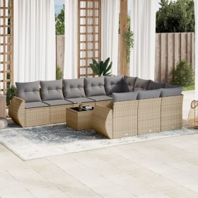 Set von 11-teiligen Gartensofas mit beigen Kissen aus synthetischem Rattan von , Gartensets - Ref: Foro24-3254236, Preis: 753...