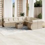 Set von 11-teiligen Gartensofas mit beigen Kissen aus synthetischem Rattan von , Gartensets - Ref: Foro24-3254255, Preis: 791...