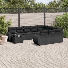 Garden sofa set 11 pieces and black synthetic rattan cushions by , Garden sets - Ref: Foro24-3254262, Price: 701,46 €, Discou...