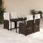 Set comedor de jardín 5 piezas y cojines ratán sintético marrón de , Conjuntos de jardín - Ref: Foro24-3212551, Precio: 667,3...