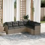 6-piece garden furniture set with gray synthetic rattan cushions by , Garden sets - Ref: Foro24-3217680, Price: 387,99 €, Dis...