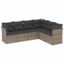 6-piece garden furniture set with gray synthetic rattan cushions by , Garden sets - Ref: Foro24-3217680, Price: 387,99 €, Dis...