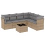 Set aus 7-teiligen Gartensofas und Kissen, synthetisches Rattan, beige von , Gartensets - Ref: Foro24-3217689, Preis: 471,11 ...