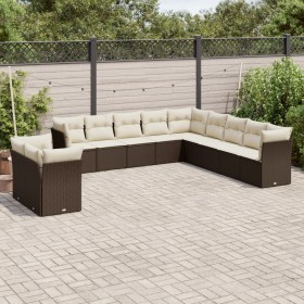 Set Gartensofas 11 Stück Kissen synthetisches Rattan braun von , Gartensets - Ref: Foro24-3217883, Preis: 749,99 €, Rabatt: %