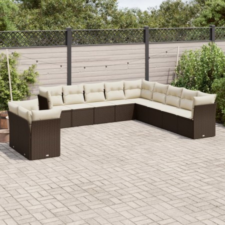 Garden sofa set 11 pcs with brown synthetic rattan cushions by , Garden sets - Ref: Foro24-3217883, Price: 772,59 €, Discount: %