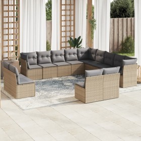 Set Gartensofas mit Kissen 13 Stück synthetisches Rattan beige von , Gartensets - Ref: Foro24-3218489, Preis: 804,99 €, Rabat...