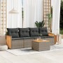 Set Gartensofas mit Kissen 5 Stück synthetisches Rattangrau von , Gartensets - Ref: Foro24-3227460, Preis: 324,91 €, Rabatt: %