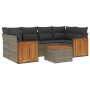 7-piece garden sofa set with gray PE rattan cushions by , Garden sets - Ref: Foro24-3227481, Price: 477,88 €, Discount: %