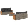 Set de sofás de jardín 7 piezas con cojines ratán PE gris de , Conjuntos de jardín - Ref: Foro24-3227474, Precio: 499,27 €, D...