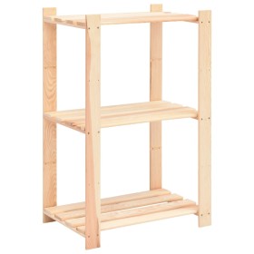 3-tier solid pine wood storage shelf 150 kg by vidaXL, Industrial shelving - Ref: Foro24-286201, Price: 42,00 €, Discount: %