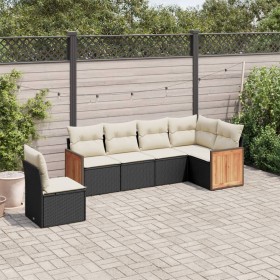 Set aus 6-teiligen Gartensofas und Kissen Kunstrattan schwarz von , Gartensets - Ref: Foro24-3227694, Preis: 415,99 €, Rabatt: %