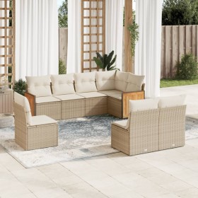 Set Gartensofas mit beigen Kissen 8 Stück PE Rattan von , Gartensets - Ref: Foro24-3227724, Preis: 609,33 €, Rabatt: %