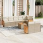 9-piece garden sofa set with beige synthetic rattan cushions by , Garden sets - Ref: Foro24-3227836, Price: 711,27 €, Discoun...