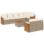 Set mit 9 Gartensofas mit beigen Kissen aus synthetischem Rattan von , Gartensets - Ref: Foro24-3227836, Preis: 711,27 €, Rab...