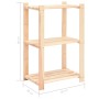 3-tier solid pine wood storage shelf 150 kg by vidaXL, Industrial shelving - Ref: Foro24-286201, Price: 42,79 €, Discount: %