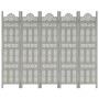 Screen 5 panels hand carved gray mango wood 200x165 cm by vidaXL, Room dividers - Ref: Foro24-285323, Price: 266,85 €, Discou...