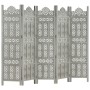 Screen 5 panels hand carved gray mango wood 200x165 cm by vidaXL, Room dividers - Ref: Foro24-285323, Price: 266,85 €, Discou...