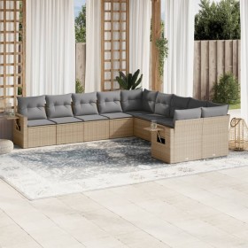 Set Gartensofas mit beigen Kissen 10 Stück synthetisches Rattan von , Gartensets - Ref: Foro24-3220708, Preis: 702,31 €, Raba...