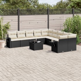 Garden sofa set 11 pieces and black synthetic rattan cushions by , Garden sets - Ref: Foro24-3220715, Price: 733,87 €, Discou...